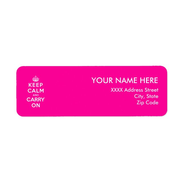 Keep Calm and Carry On Label (Front)