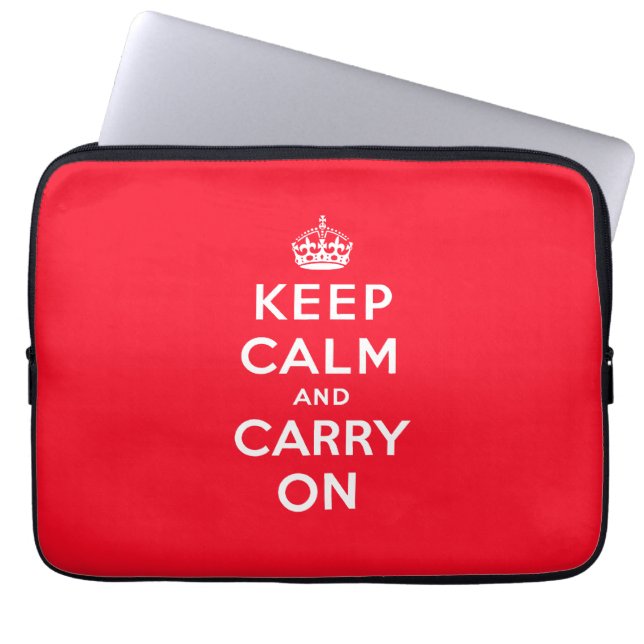 Keep Calm and Carry On Laptop Sleeve (Front)