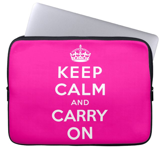 Keep Calm and Carry On Laptop Sleeve (Front)