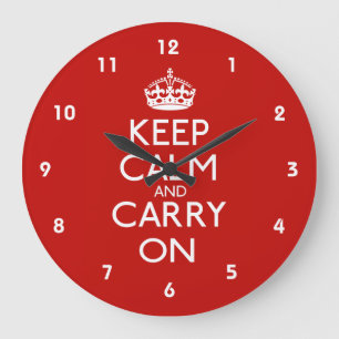 Keep Calm and Carry On Large Clock