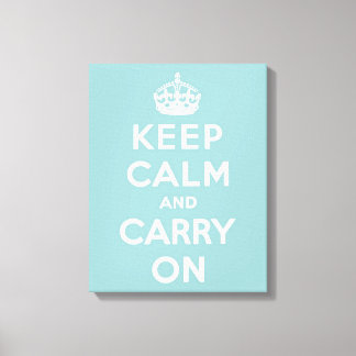 Keep Calm and Carry On Light Blue Canvas Print