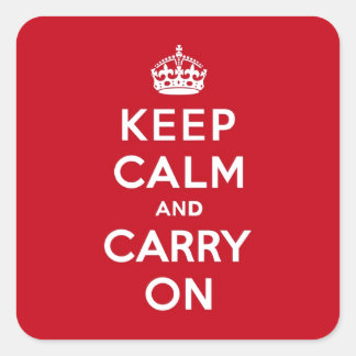 Keep Calm and Carry On London Red Square Sticker