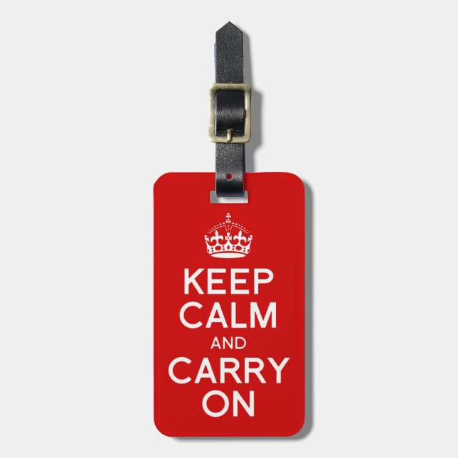 Keep Calm and Carry On Luggage Tag (Front Vertical)