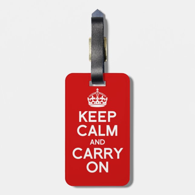 Keep Calm and Carry On Luggage Tag (Back Vertical)