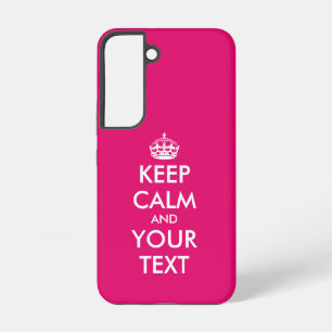 Keep calm and carry on meme pink custom samsung galaxy s22 case