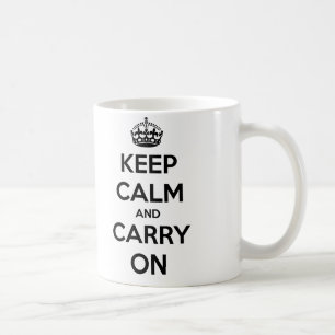 Keep Calm and Carry On Mug (black and white)