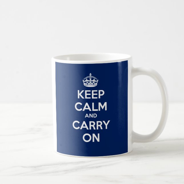 Keep Calm and Carry On Mug - Dk Blue (Right)