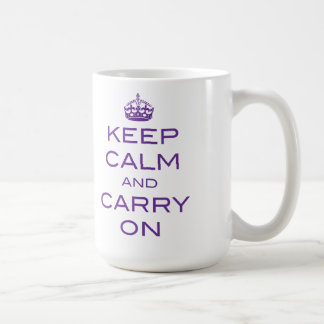 Keep Calm and Carry On Mug - Purple