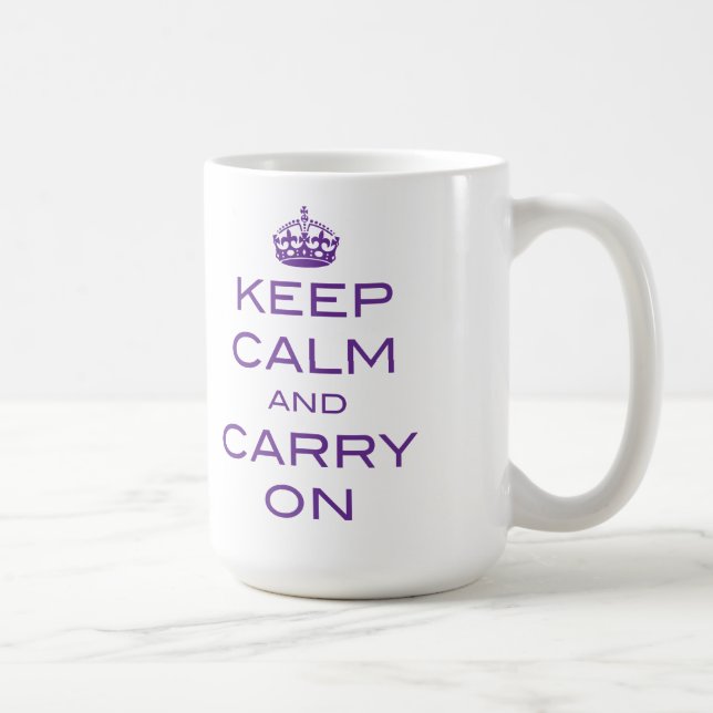 Keep Calm and Carry On Mug - Purple (Right)