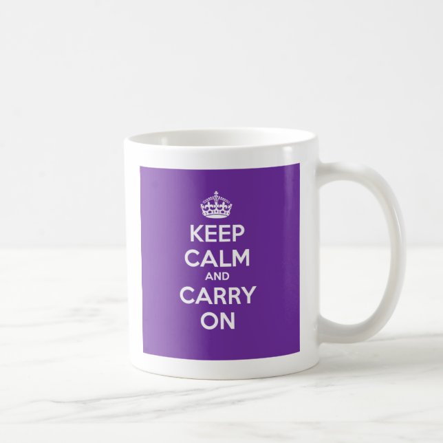Keep Calm and Carry On Mug - Purple (Right)