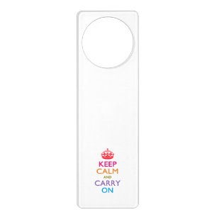 KEEP CALM AND CARRY ON Multicolored Door Hanger