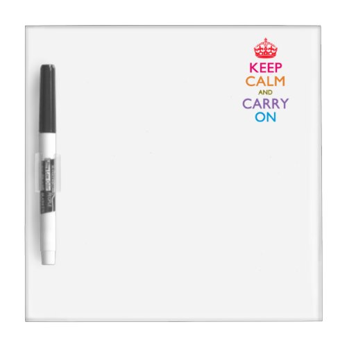 KEEP CALM AND CARRY ON Multicolored Dry Erase Board