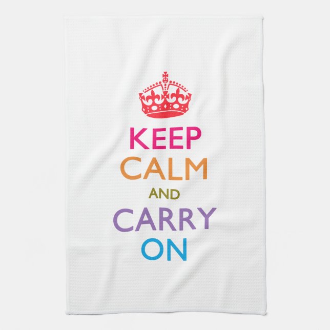 KEEP CALM AND CARRY ON Multicolored Towel (Vertical)