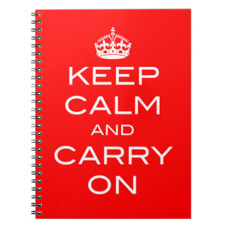 Keep Calm and Carry On Notebook - ANY COLOR