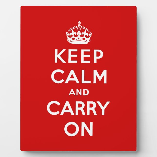 keep calm and carry on Original Plaque (Front)