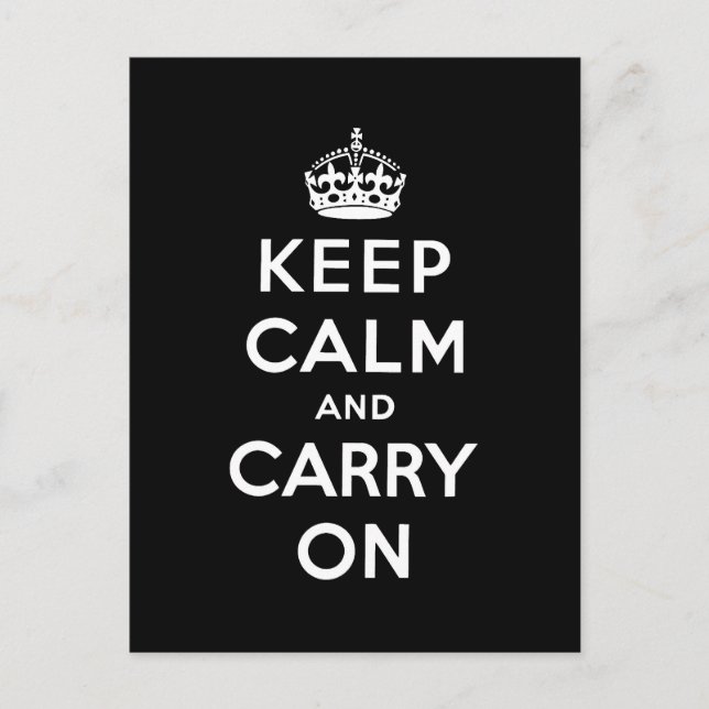 keep calm and carry on Original Postcard (Front)