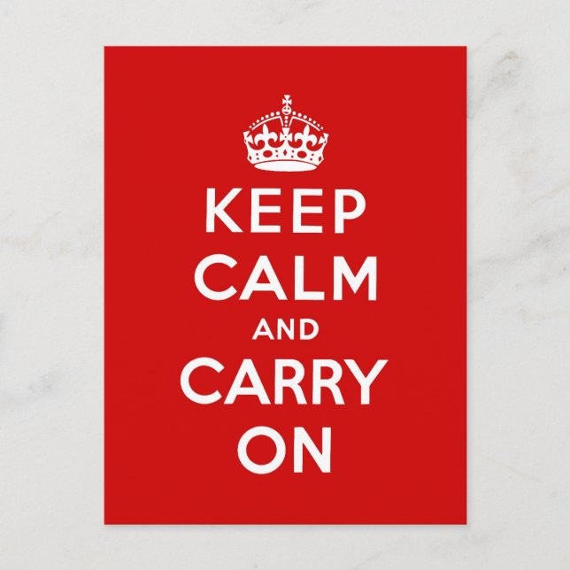 keep calm and carry on Original Postcard (Front)