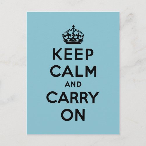 keep calm and carry on Original Postcard