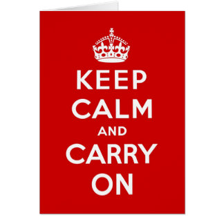 Keep Calm And Carry On original red Cards