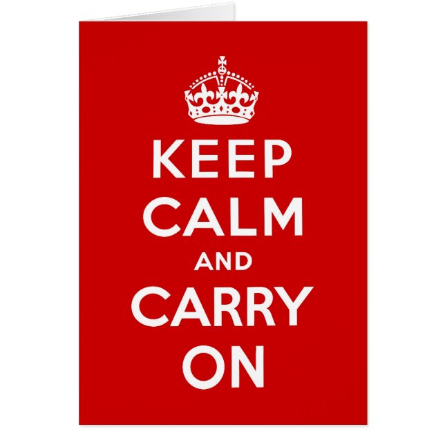 Keep Calm And Carry On original red Cards (Front)