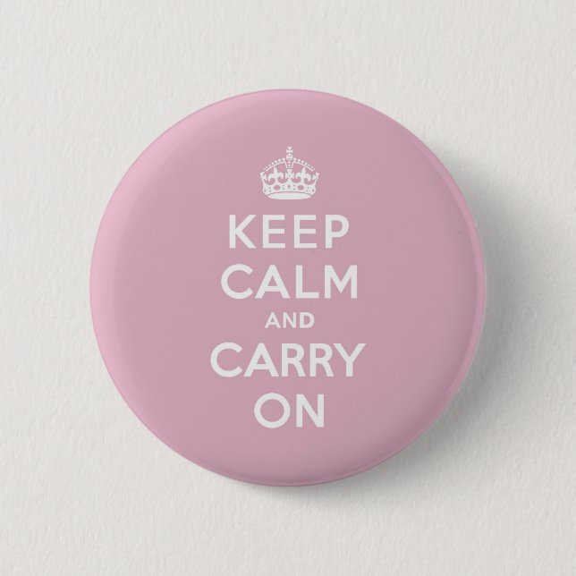 Keep Calm and Carry On Persian Rose Button (Front)