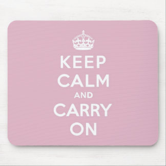 Keep Calm and Carry On Persian Rose Mouse Pad