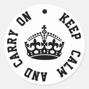 Keep Calm and Carry On - Personalized TEXT Classic Round Sticker