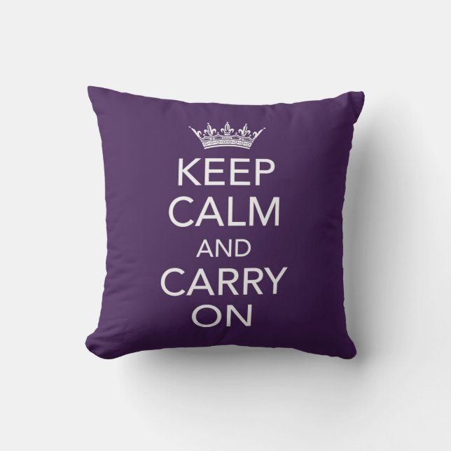 Keep Calm and Carry On Pillow (Front)