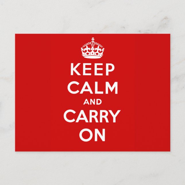 Keep Calm and Carry On Postcard (Front)