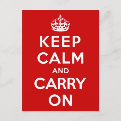 Keep Calm and Carry On Postcard