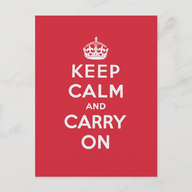 Keep Calm And Carry On Postcard (Front)