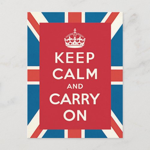 Keep Calm and Carry On Postcard