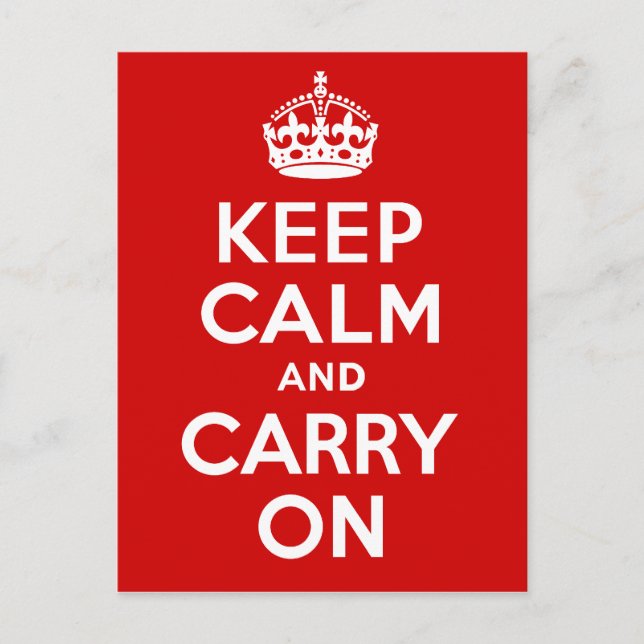 Keep Calm and Carry On Postcard (Front)