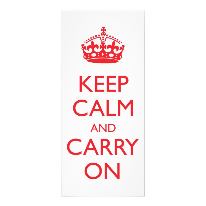 Keep Calm and Carry On Rack Card Design