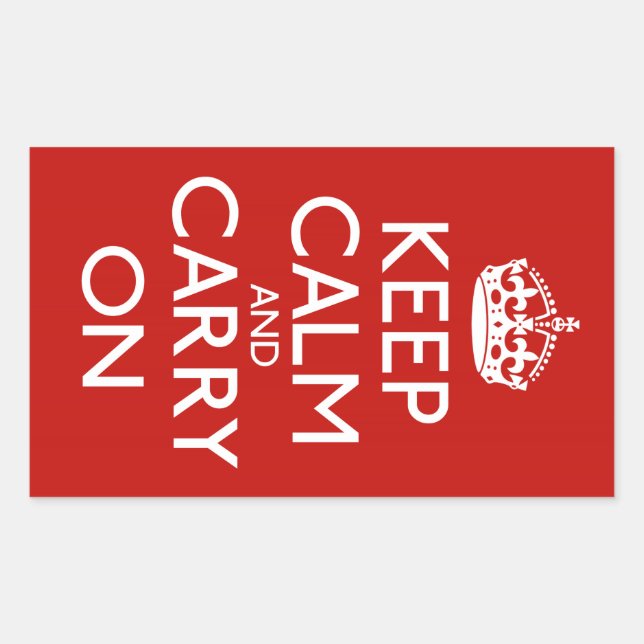 Keep Calm And Carry On Rectangular Sticker (Front)