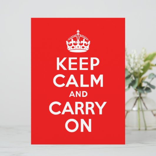 Keep Calm and Carry On Red (Standing Front)