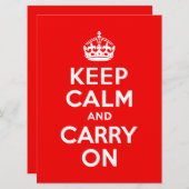 Keep Calm and Carry On Red (Front/Back)
