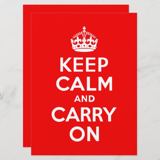Keep Calm and Carry On Red (Front/Back)