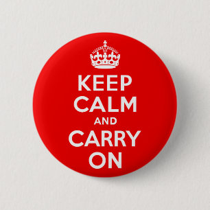 Keep Calm and Carry On Red Button