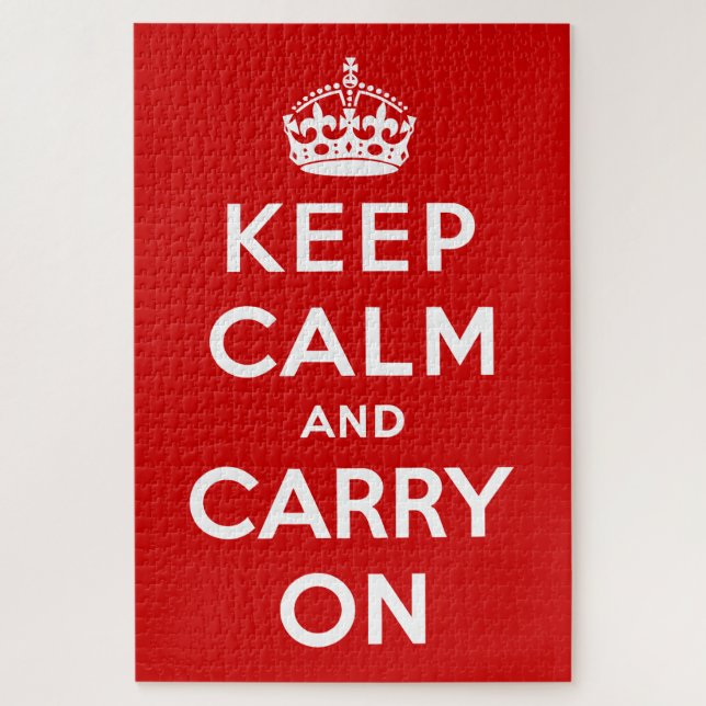 Keep Calm and Carry On (Red Design) Jigsaw Puzzle (Vertical)