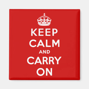 Keep Calm and Carry On (Red Design) Magnet