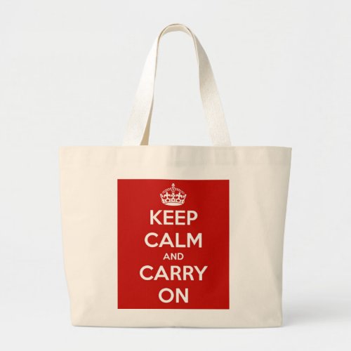 Keep Calm and Carry On Red Jumbo Tote Bag