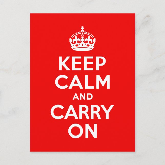 Keep Calm and Carry On Red Postcard (Front)