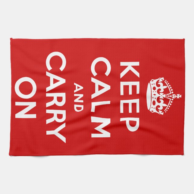 Keep Calm and Carry On Red Towel (Horizontal)