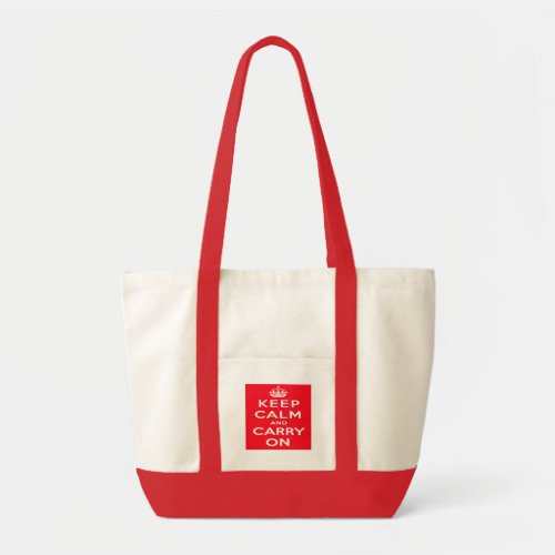 Keep Calm and Carry On Red Vintage Poster Art Tote Bag