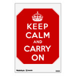 Keep Calm and Carry On Red Wall Decal