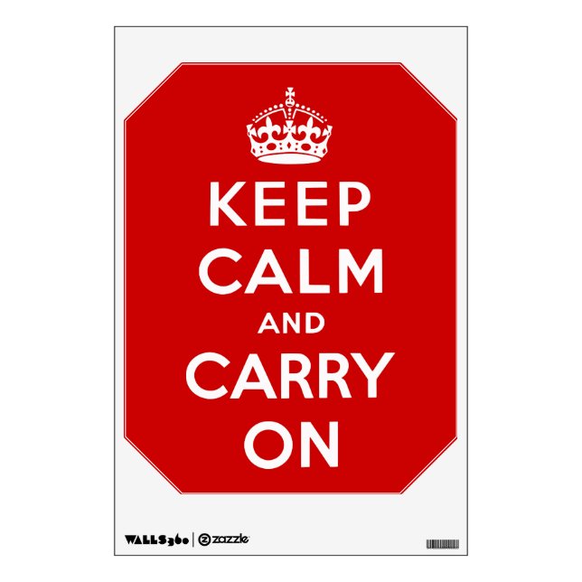 Keep Calm and Carry On Red Wall Decal (Front)