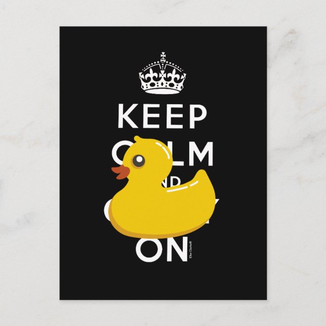 Keep Calm and Carry On Rubber Ducky Humor Card (Front)