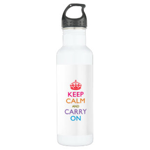 KEEP CALM AND CARRY ON STAINLESS STEEL WATER BOTTLE
