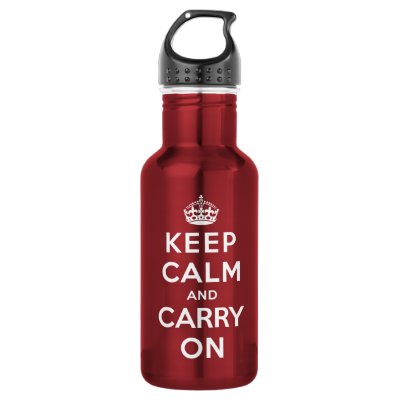 Keep Calm and Carry On Stainless Steel Water Bottle